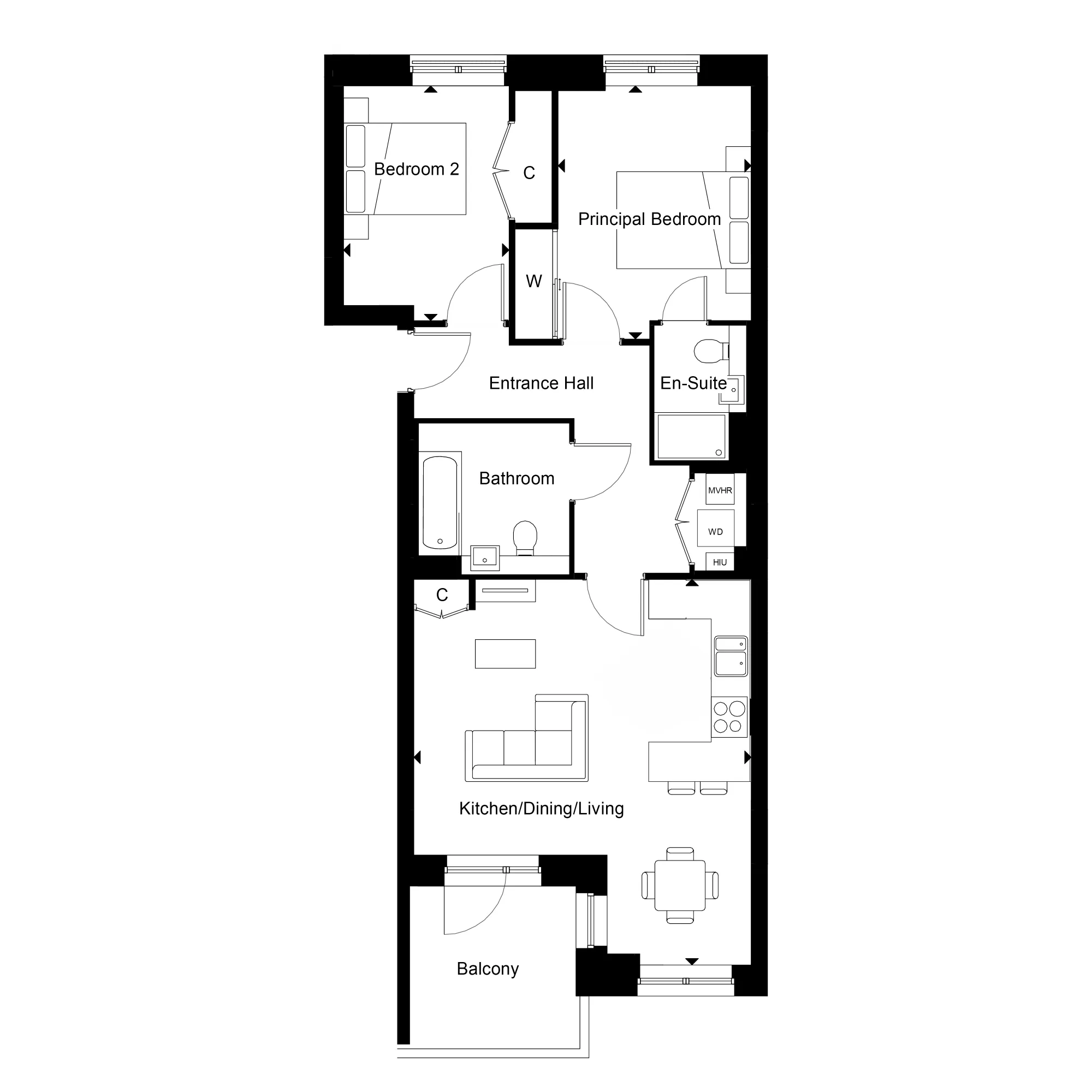 Marram House, Apartment 75 Floorplan