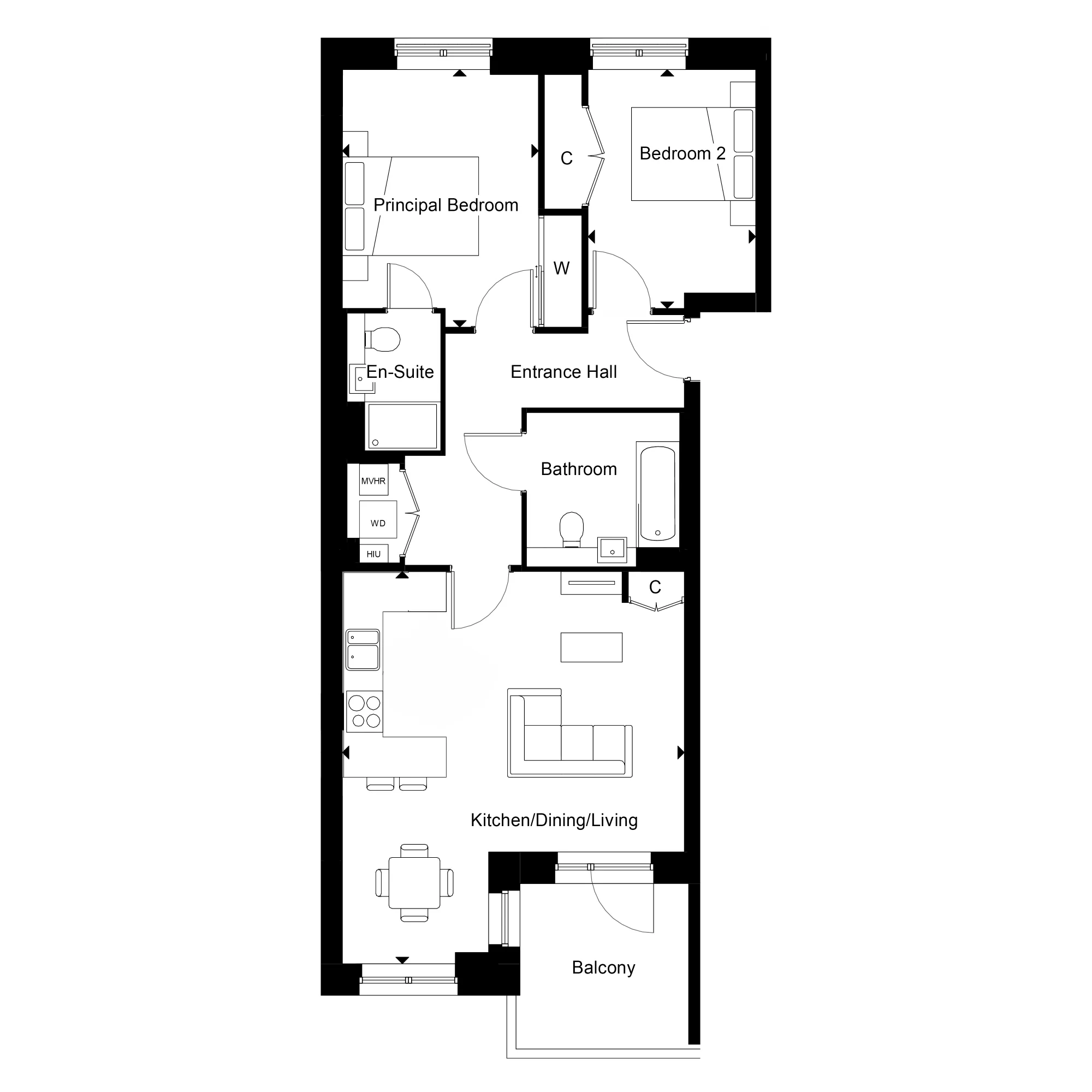 Foxtail House, Apartment 66 Floorplan