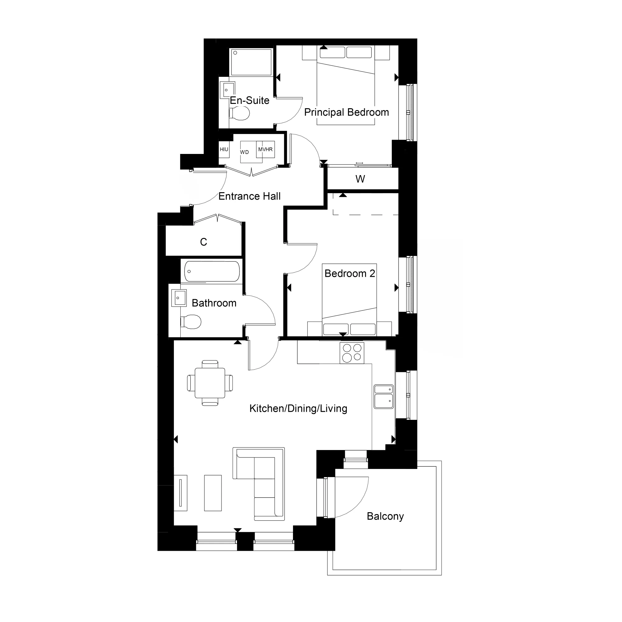 Foxtail House, Apartment 45 Floorplan