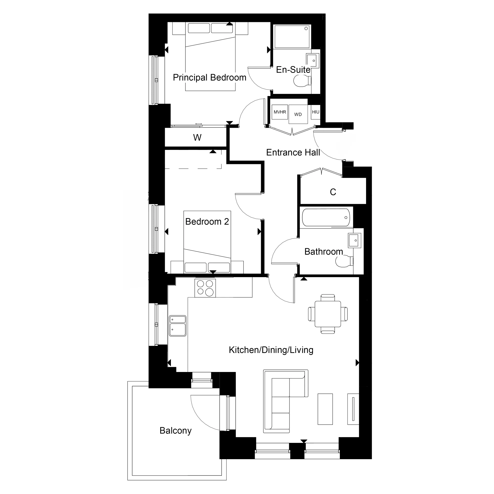 Marram House, Apartment 96 Floorplan