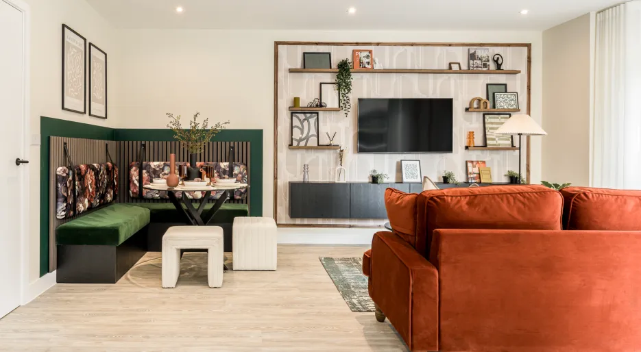 NGP, two bedroom apartment, dining / living