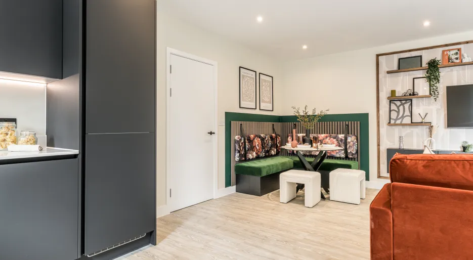 NGP, two bedroom apartment, dining